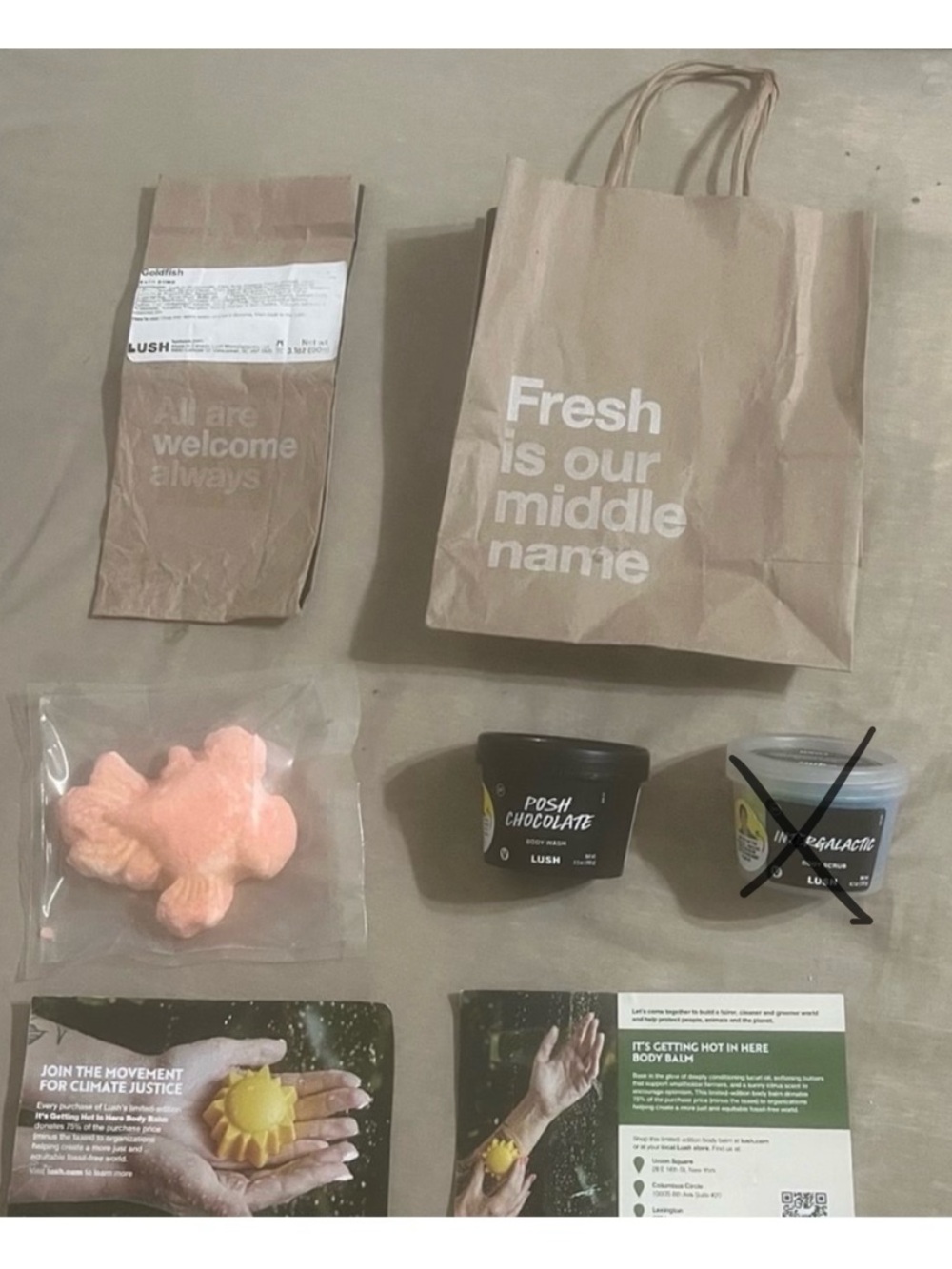 LUSH New Bundle 2 Set Goldfish,Posh Chocolate. Made in Canada 7/2026